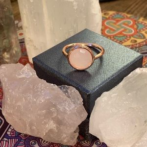 New! Alchemy63 Rose Gold Plated & Rose Quartz Ring